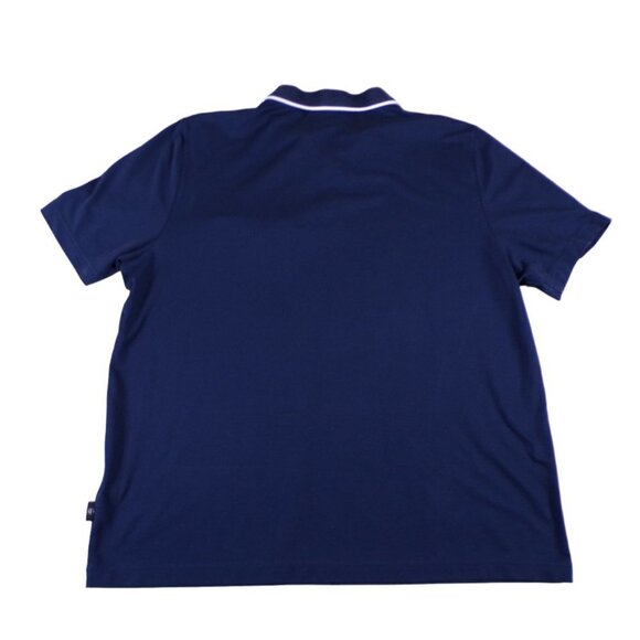 TED BAKER LONDON Galton Tipped Cotton Blend Polo Navy - size 6 (2XL) #519 - Picture 4 of 9